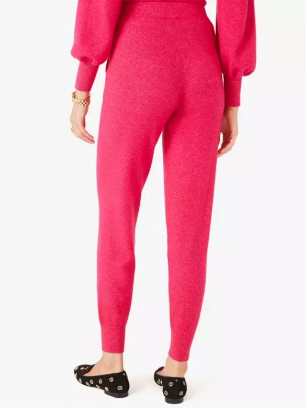 Kate Spade Cashmere Blend Joggers Pink Jewel Knit Lounge Pants M - Picture 5 of 11